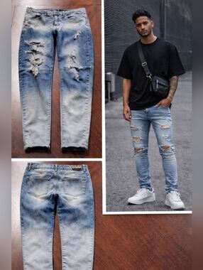 Rue21 Distressed Skinny Jeans – Light Wash, Ripped Street Fit